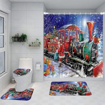 ensemble-rideau-de-douche-et-tapis-train-de-noel