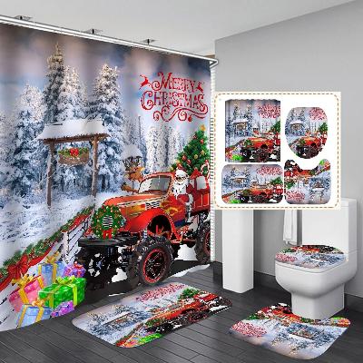 ensemble-rideau-et-tapis-de-bain-camion-du-pere-noel