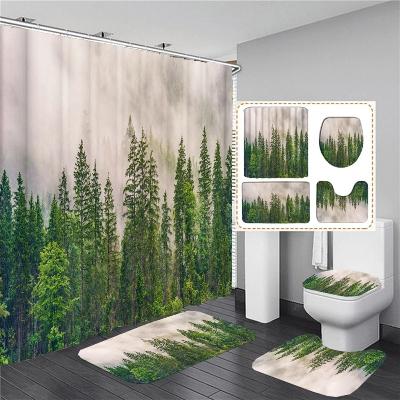 ensemble-rideau-et-tapis-de-bain-foret