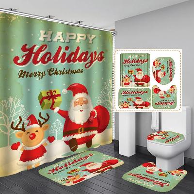 ensemble-rideau-et-tapis-de-bain-happy-holidays