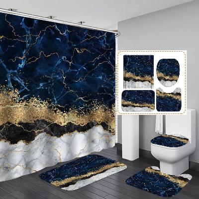 ensemble-rideau-et-tapis-de-bain-marbre-bleu-blanc-or