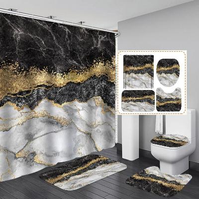 ensemble-rideau-et-tapis-de-bain-marbre-noir-blanc-or