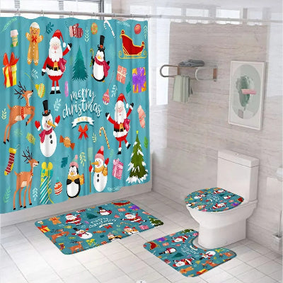 ensemble-rideau-et-tapis-de-bain-merry-christmas