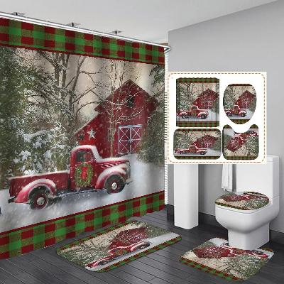 ensemble-rideau-et-tapis-de-bain-noel-a-la-ferme