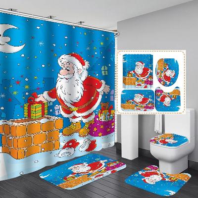 ensemble-rideau-et-tapis-de-bain-noel-cheminee