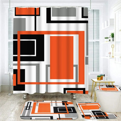 ensemble-rideau-et-tapis-de-bain-orange