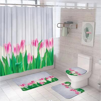 ensemble-rideau-et-tapis-de-bain-tulipe