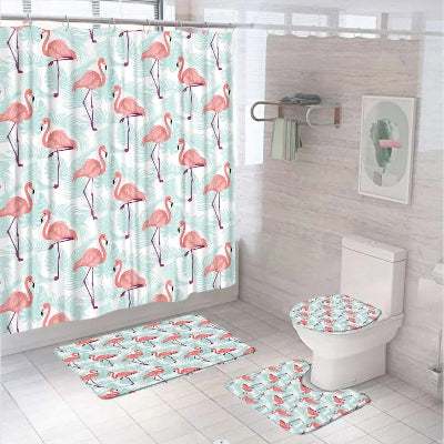 ensemble-tapis-et-rideau-de-douche-flamant-rose