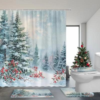 ensemble-tapis-et-rideau-de-douche-flocon-de-neige