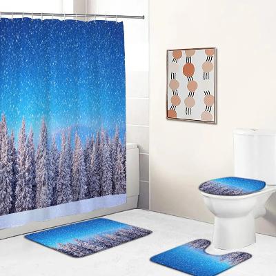 ensemble-tapis-et-rideau-de-douche-flocon-de-neige