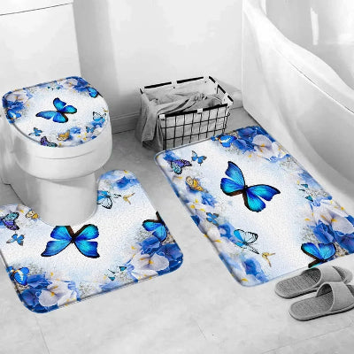 tapis-salle-de-bain-papillon-et-fleur