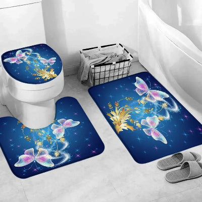 tapis-salle-de-bain-papillon-rose